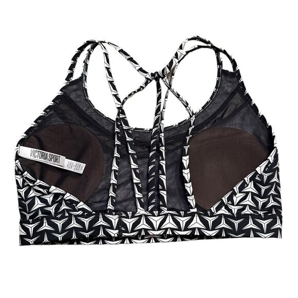 Victoria’s Secret Sports Bra Black and White Size Small Activewear Strappy Back - Picture 4 of 4